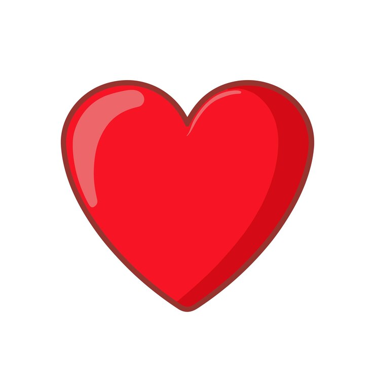 Disegno di cuore vettoriale libero su sfondo bianco
