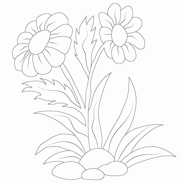 Disegno di fiori al tratto