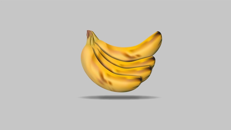 Vettore disegno di frutta di banana a grappolo vettoriale libero e realistico