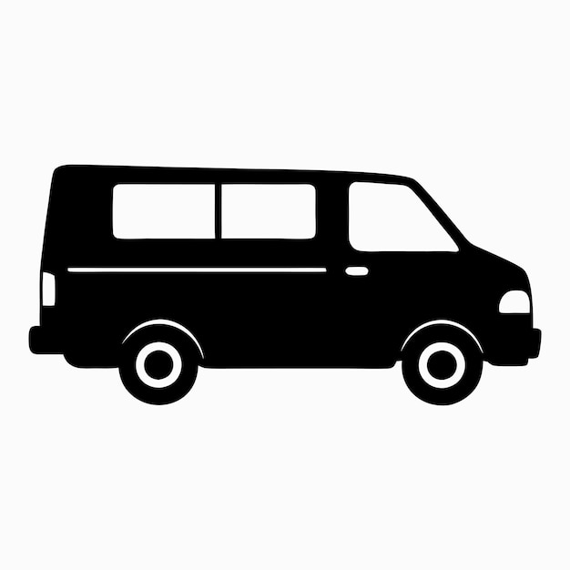 Disegno di icone vettoriale di silhouette van