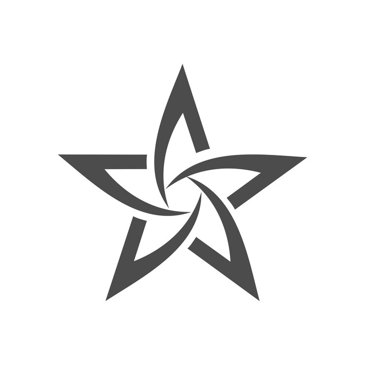 Vettore disegno di illustrazione del modello di logo della stella grigia ornamentale eps 10