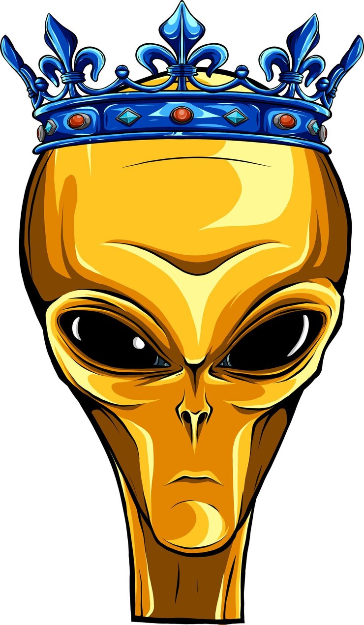 Vettore disegno di illustrazione della testa aliena di umanoide extraterrestre