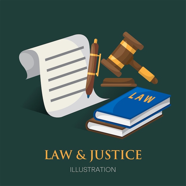 disegno di illustrazione di legge e giustizia