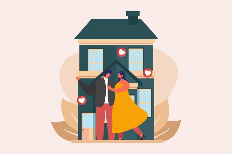 Disegno di illustrazione piatta per il giorno del matrimonio