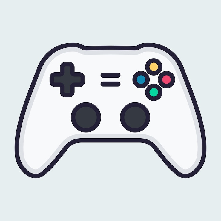 Disegno di illustrazione vettoriale bianco del controller per videogiochi