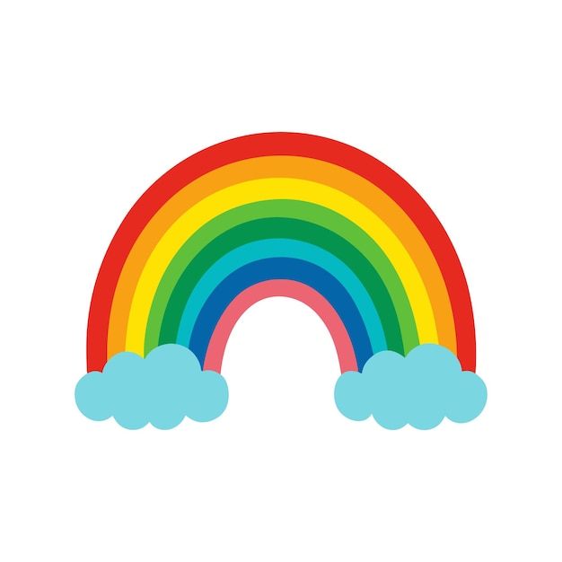 Disegno di illustrazione vettoriale dell'arcobaleno disegnato a mano