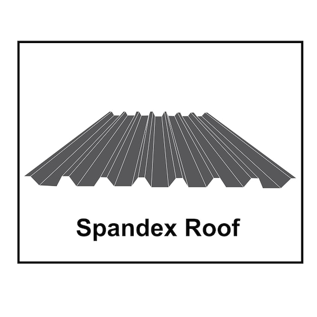 Disegno di illustrazione vettoriale dell'icona del tetto in metallo spandex