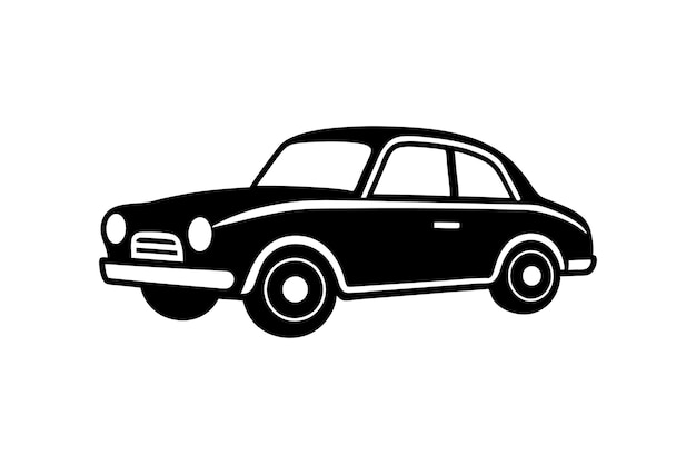disegno di illustrazione vettoriale della silhouette retro dell'auto