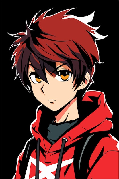 disegno di illustrazione vettoriale di carattere stile anime giovane Manga Anime Boy