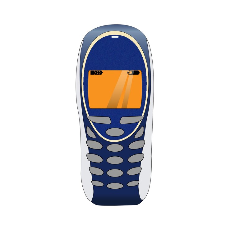 Vettore disegno di illustrazione vettoriale in stile retro di vecchi telefoni cellulari