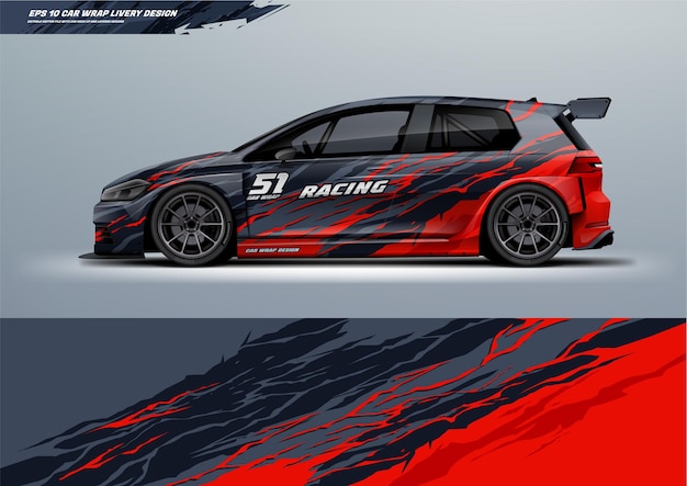 Disegno di livrea per auto da corsa sportive