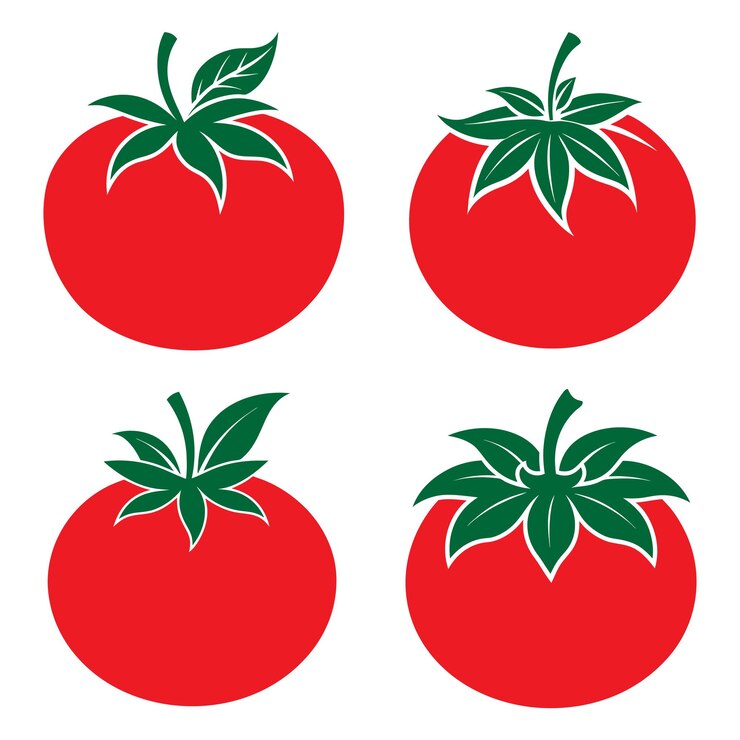 disegno di logo illustrato di arte vettoriale a colori piatti di pomodoro