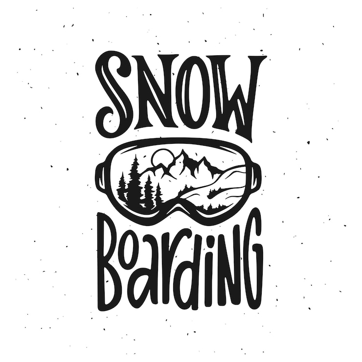Vettore disegno di maglietta da snowboard vector illustrazione vintage