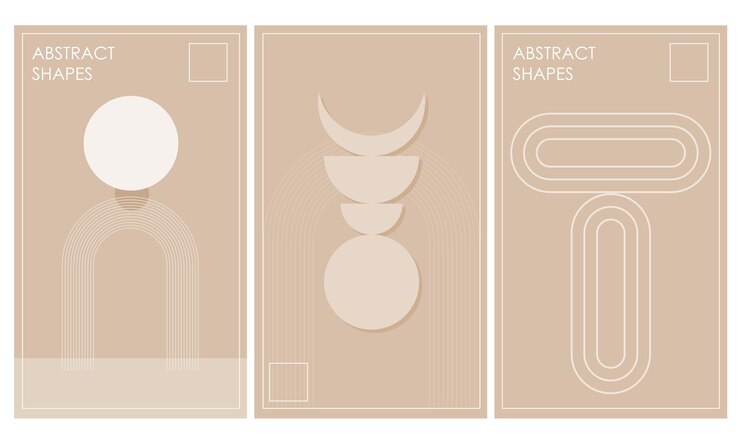 Vettore disegno di manifesto minimalista verticale pannello di decorazione interna della casa soft romantic dreamy graphic art