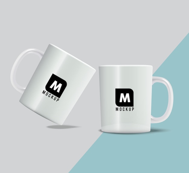 Disegno di mockup di tazza di caffè in ceramica con sfondo