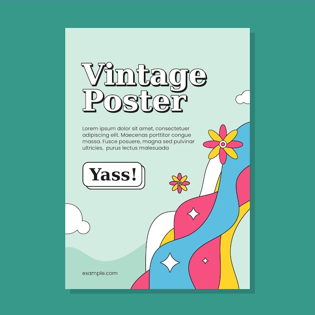 Disegno di modelli di poster estetici vintage