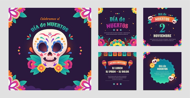 Disegno di modello di dia de muertos realistico