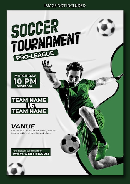Disegno di modello di poster per la promozione di tornei sportivi