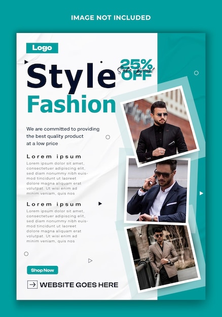 Disegno di modello di volantino pubblicitario per la vendita di moda