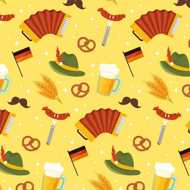 Disegno di modello per la celebrazione della festa della birra Oktoberfest