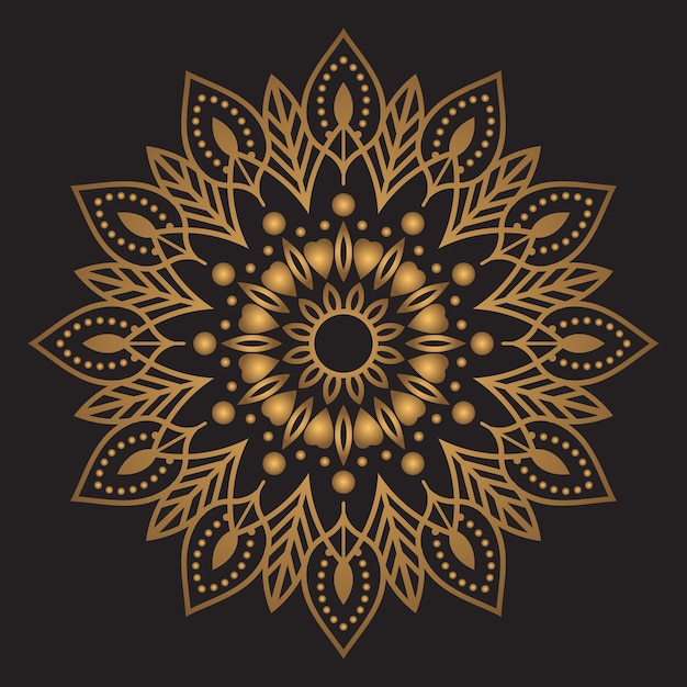 Disegno di ornamento floreale oro mandala di lusso