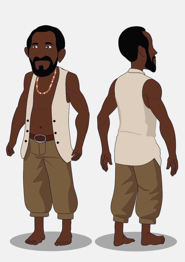 Vettore disegno di personaggi di cartoni animati di illustrazione vettoriale di uomini africani