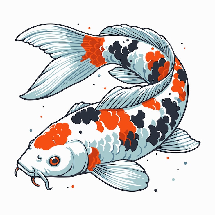 disegno di pesce koi illustrazione di sfondo di pesce koi