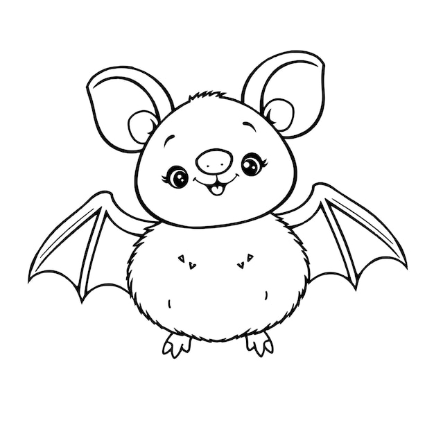 Disegno di pipistrello Illustrazione vettoriale Pagina da colorare