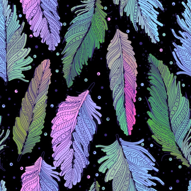 Disegno di piume colorate