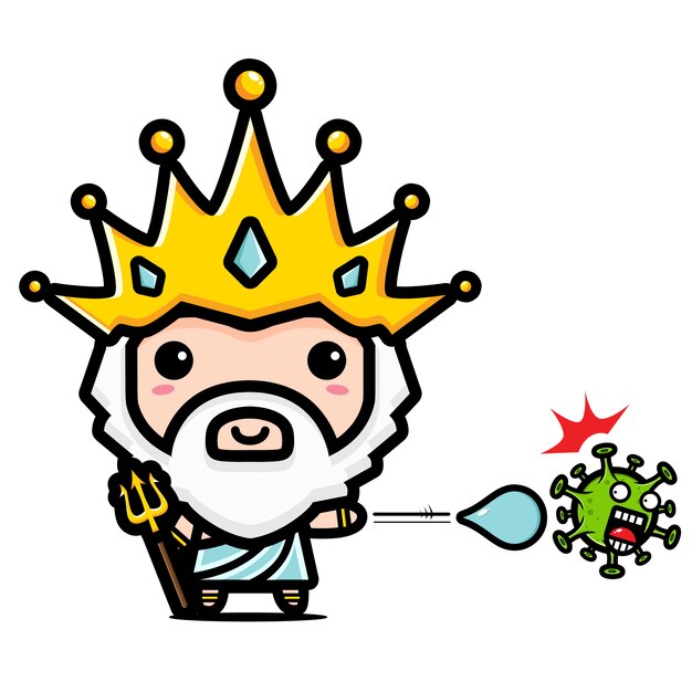 disegno di poseidon contro il coronavirus