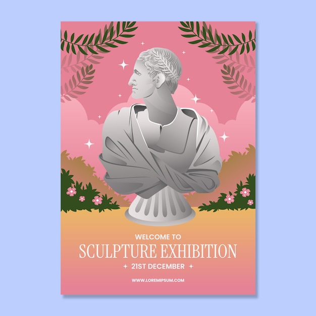 Disegno di poster di sculture disegnate a mano