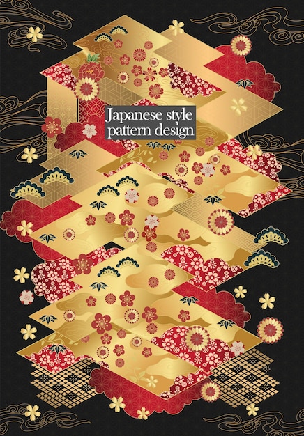 Disegno di sfondo del modello in stile giapponese