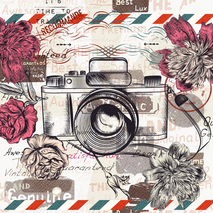 Vettore disegno di sfondo della fotocamera