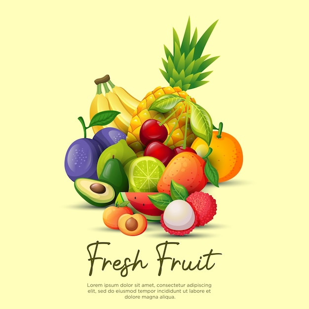 Disegno di sfondo di frutta fresca