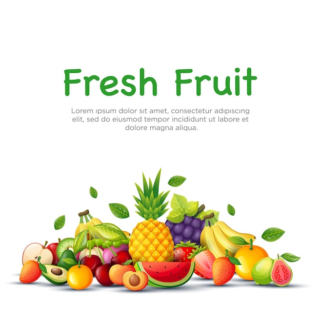 Disegno di sfondo di frutta realistico