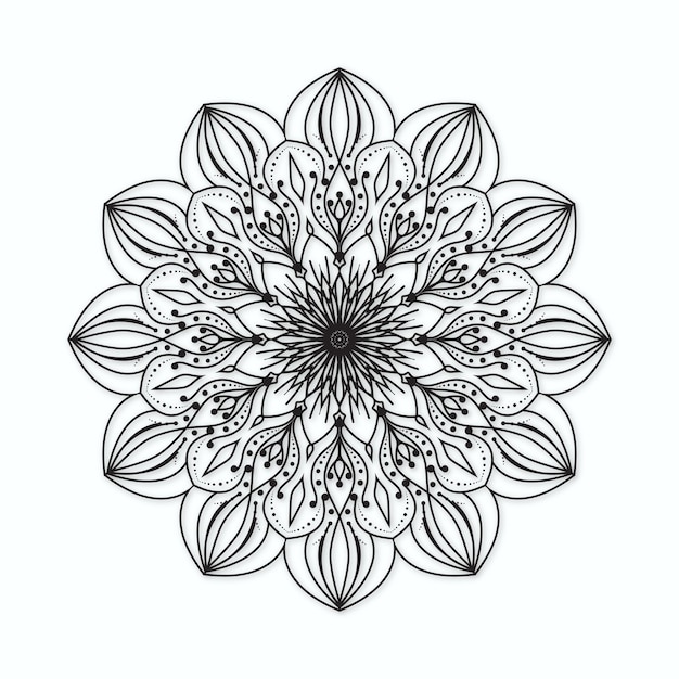 Disegno di sfondo mandala ornamentale islamico, motivo circolare a forma di mandala per Henna, Mehndi,