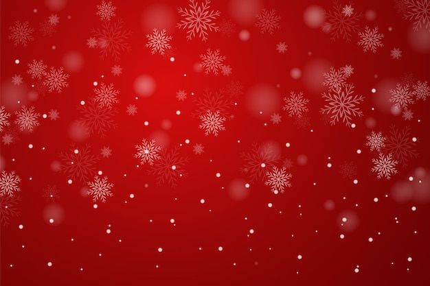 Disegno di sfondo natalizio a fiocchi di neve e bokeh con illustrazione vettoriale dell'effetto luce