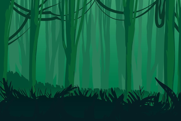 Disegno di sfondo nella foresta oscura