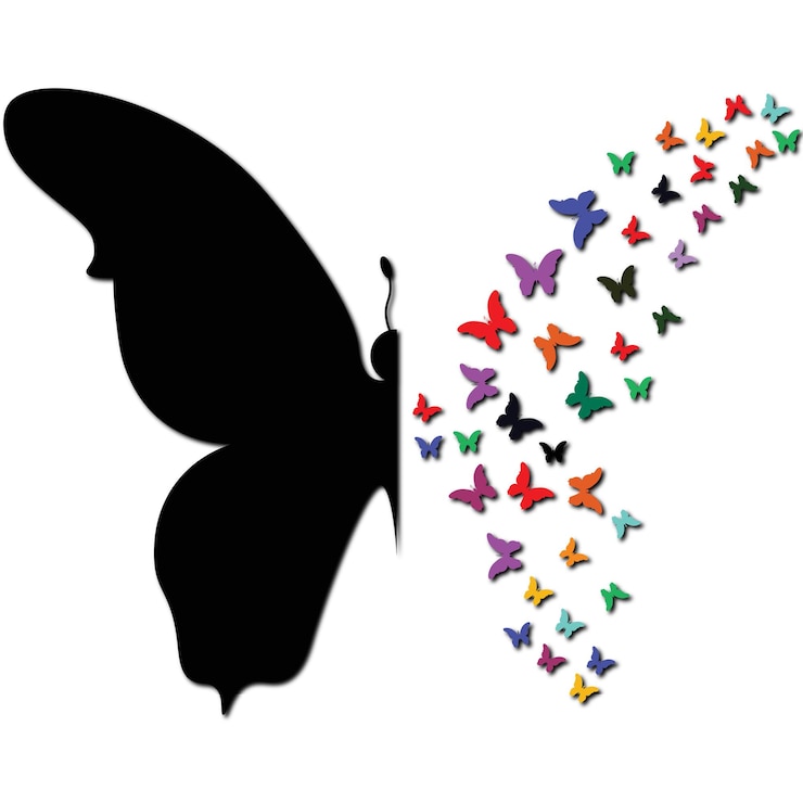 Vettore disegno di silhouette di farfalla vettoriale