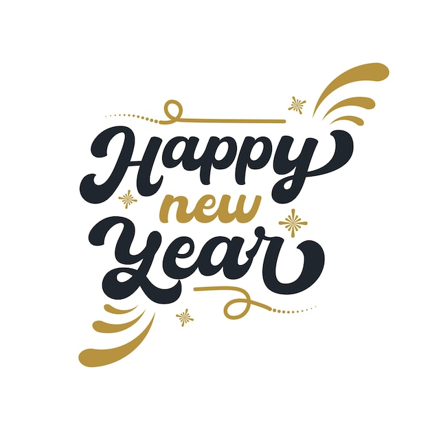 disegno di testo premium vettoriale felice anno nuovo