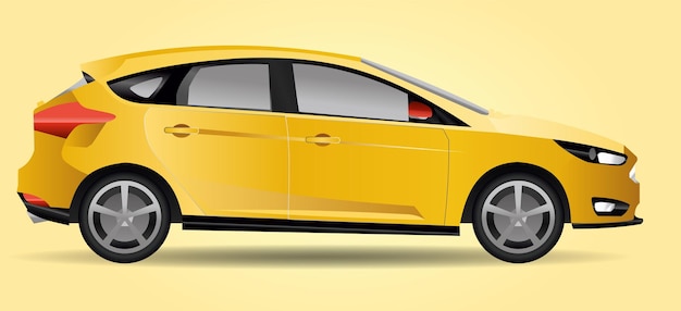 Disegno di un'auto gialla vettoriale