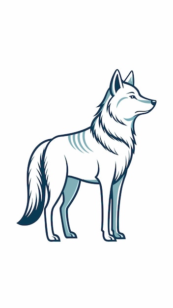 disegno di un lupo su uno sfondo bianco