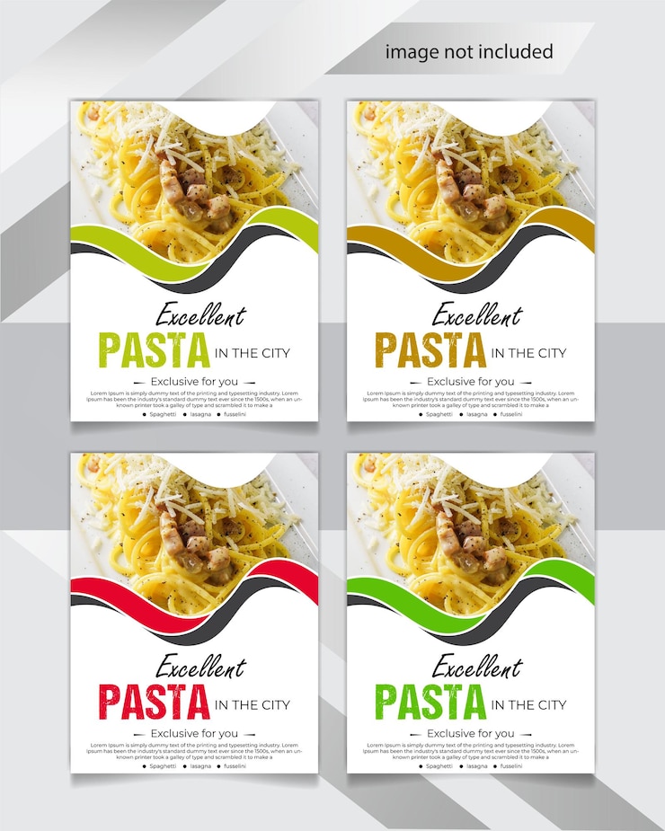 Vettore disegno di volantini per la pasta e modello di poster per il menu di cibo per la pasta dei ristoranti