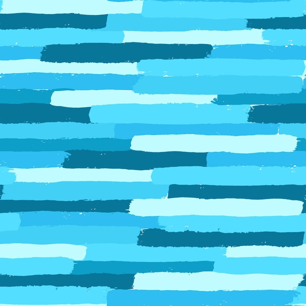 Disegno dipinto in sfumature di blu Composizione a pennellate orizzontali Tessuta di angoscia Sfondio dipinto vettoriale