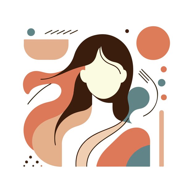 disegno donna piatta illustrazione geometrica