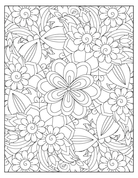 Disegno floreale da colorare