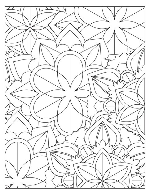 Disegno floreale della pagina del modello di colorazione KDP