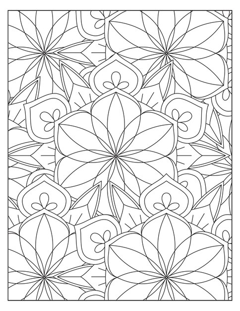 Disegno floreale della pagina del modello di colorazione KDP