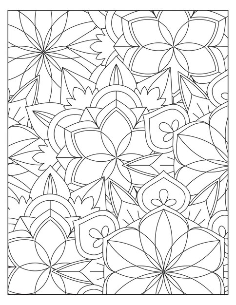 Disegno floreale della pagina del modello di colorazione KDP