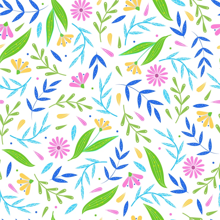Vettore disegno floreale ripetuto senza cuciture variopinto